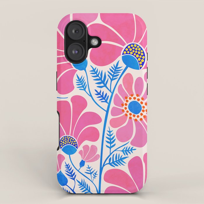 Pink Wildflowers - Floral Illustration iPhone Case Gallery Image 1