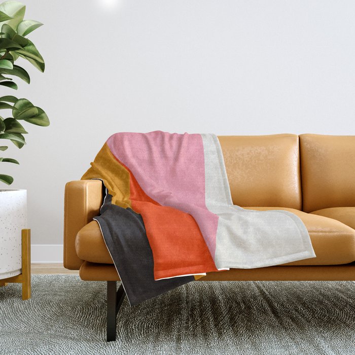 Landscape 01: Mid Century Abstraction Throw Blanket Gallery Image 1