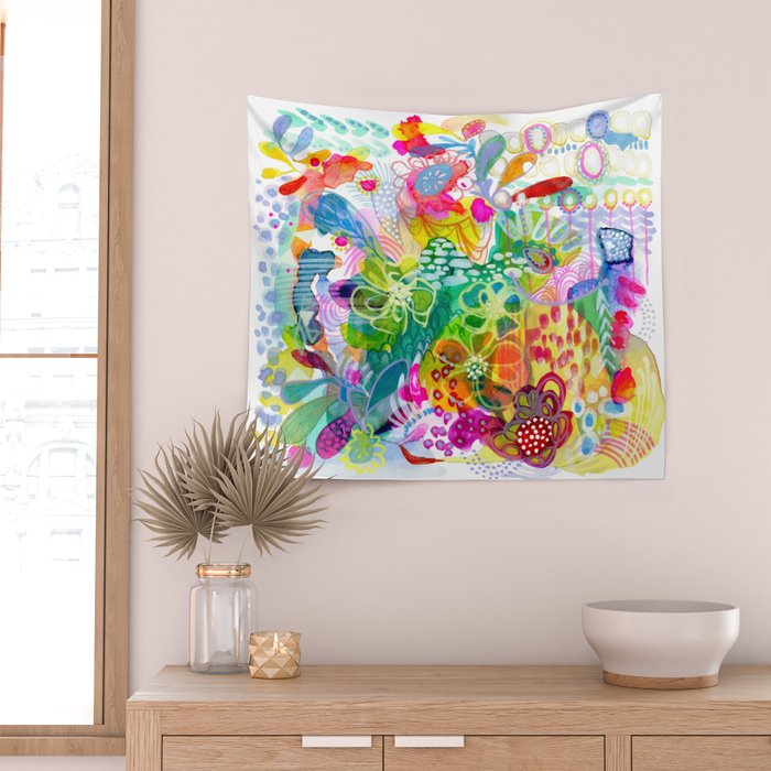 Painted Garden Wall Tapestry Gallery Image 2