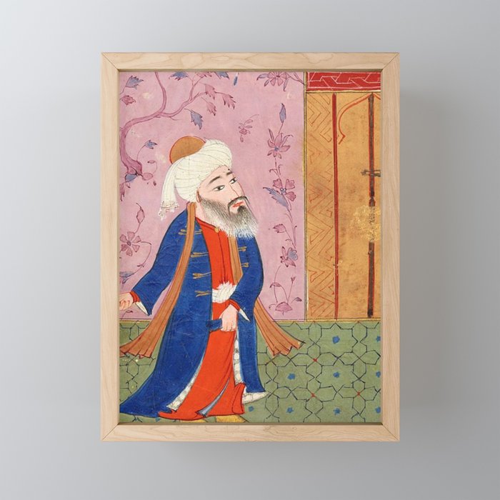 Rumi (detail from a 16th-century Persian illuminated manuscript)  Mini Art Print Gallery Image 1