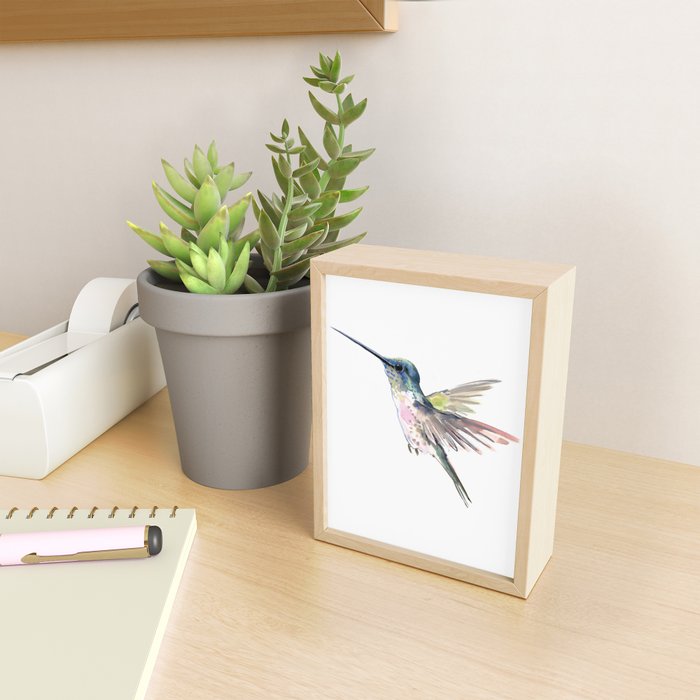 Flying Little Hummingbird Mini Art Print Gallery Image 2