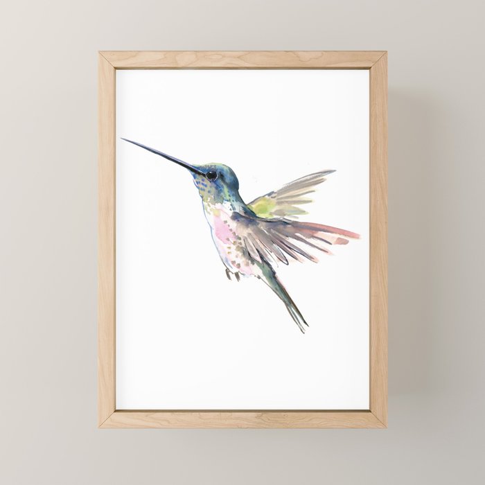 Flying Little Hummingbird Mini Art Print Gallery Image 1