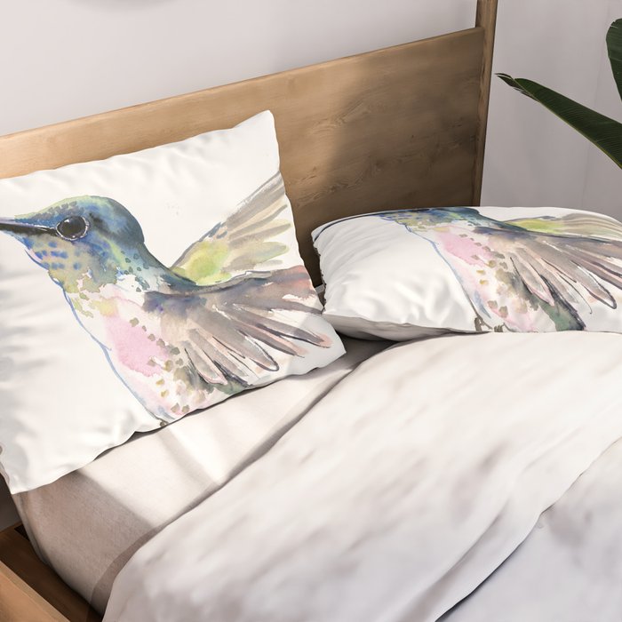 Flying Little Hummingbird Pillow Sham Gallery Image 2
