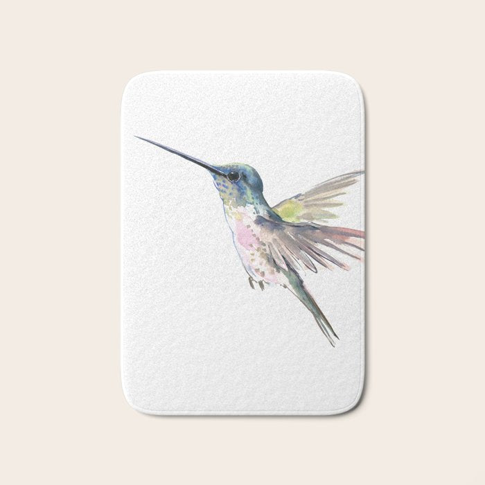 Flying Little Hummingbird Bath Mat Gallery Image 1