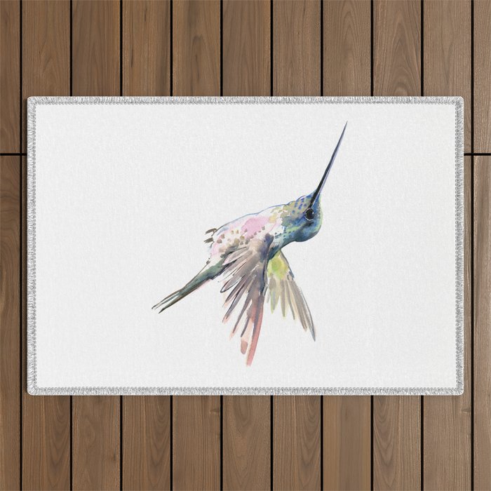 Flying Little Hummingbird Outdoor Rug Gallery Image 1