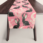 Jackalope - pink and black Table Runner Gallery Image 1