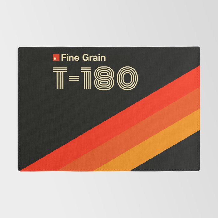 VHS cassette, case T-180 - retrowave poster, retrowave art Rug Gallery Image 2