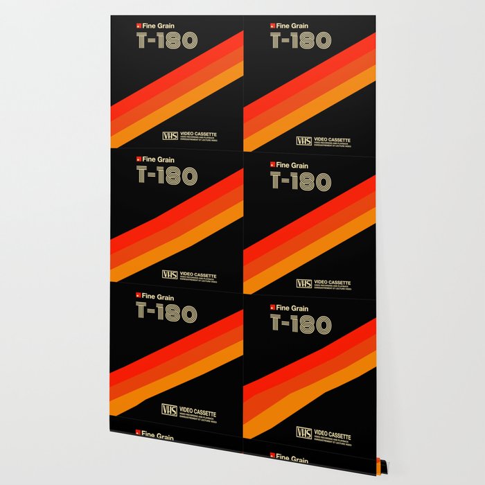VHS cassette, case T-180 - retrowave poster, retrowave art Wallpaper Gallery Image 2