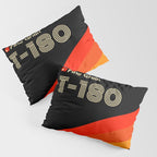 VHS cassette, case T-180 - retrowave poster, retrowave art Pillow Sham Gallery Image 3