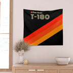 VHS cassette, case T-180 - retrowave poster, retrowave art Wall Tapestry Gallery Image 2