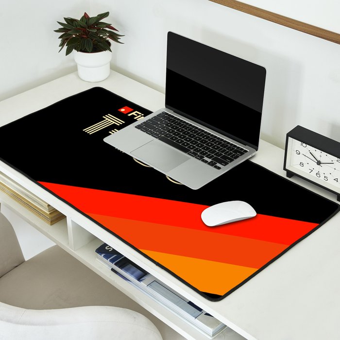 VHS cassette, case T-180 - retrowave poster, retrowave art Desk Mat Gallery Image 2