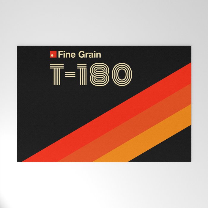 VHS cassette, case T-180 - retrowave poster, retrowave art Welcome Mat Gallery Image 1