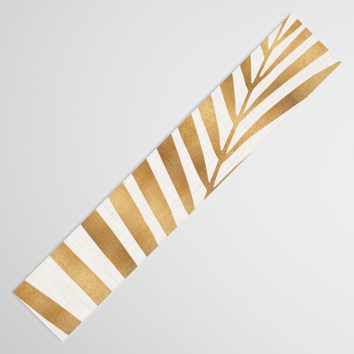Metallic Gold Palm Leaf Table Runner Gallery Image 3