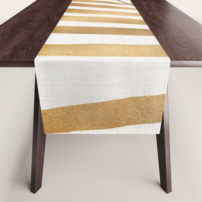 Metallic Gold Palm Leaf Table Runner Gallery Image 1
