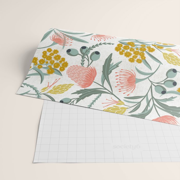 Flora Australis White Wrapping Paper Gallery Image 2