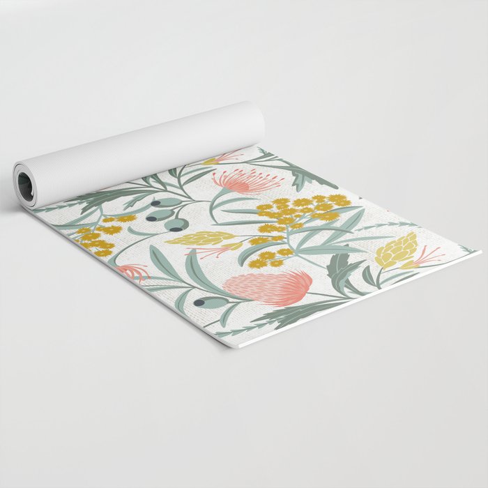 Flora Australis White Yoga Mat Gallery Image 2