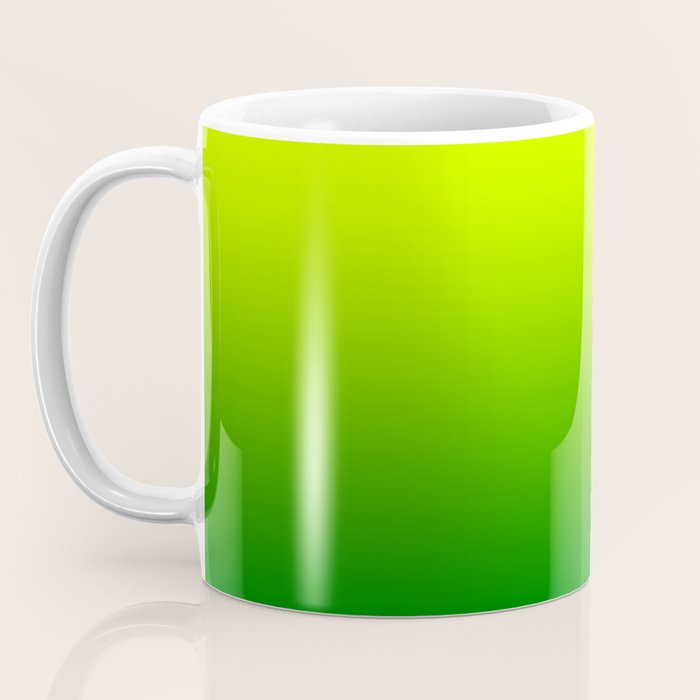 Bright Chartreuse Green Ombre Coffee Mug Gallery Image 3