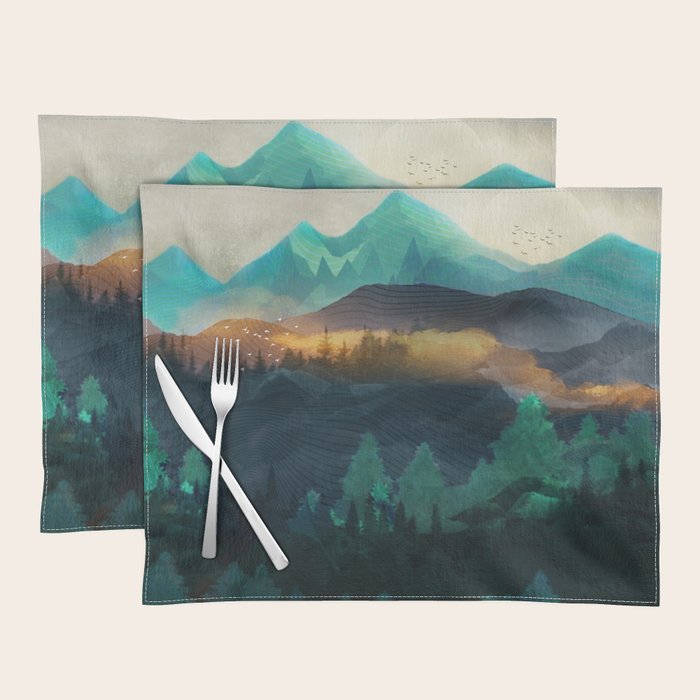 Green Wild Mountainside Placemat Gallery Image 1