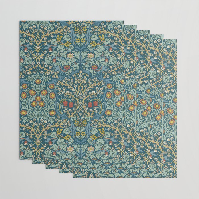 William Morris Vintage Blackthorn Bright Indigo Wrapping Paper Gallery Image 3