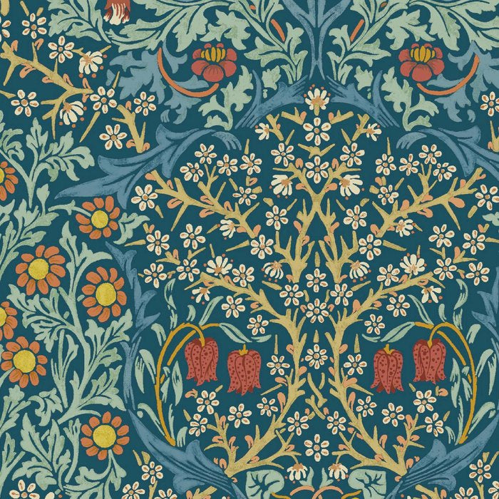 William Morris Vintage Blackthorn Bright Indigo Coffee Mug Gallery Image 2