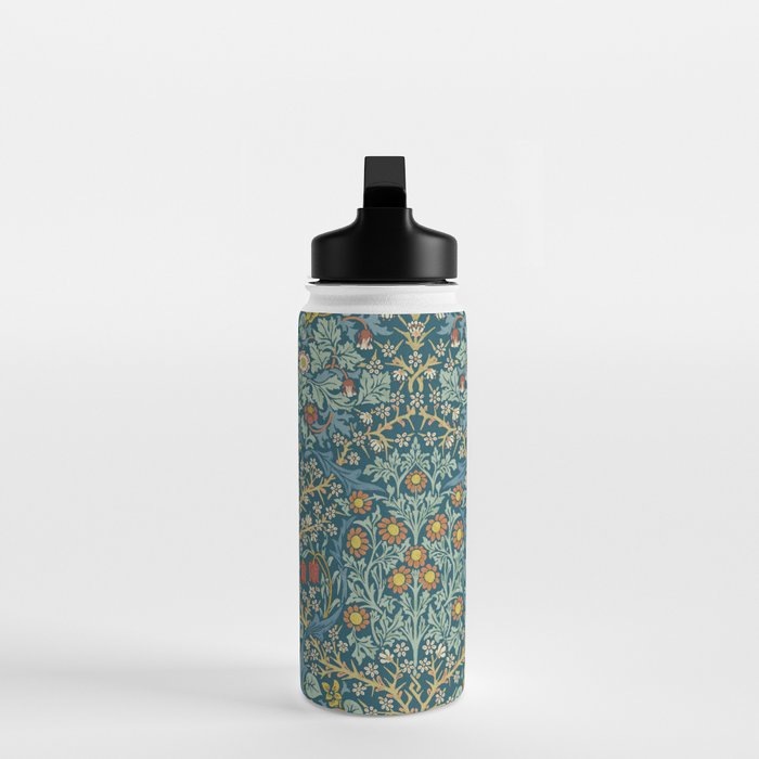 William Morris Vintage Blackthorn Bright Indigo Water Bottle Gallery Image 3
