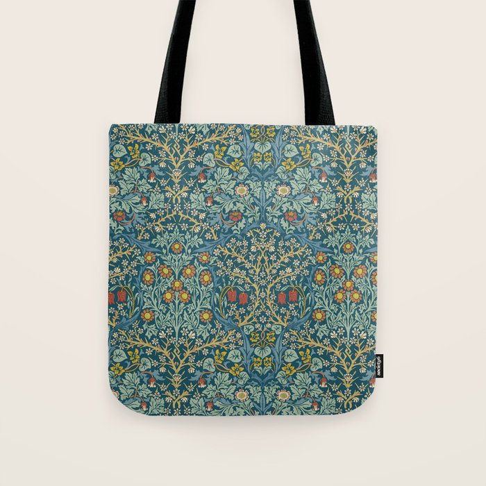 William Morris Vintage Blackthorn Bright Indigo Tote Bag Gallery Image 1