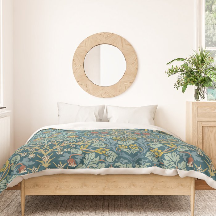 William Morris Vintage Blackthorn Bright Indigo Duvet Cover Gallery Image 3