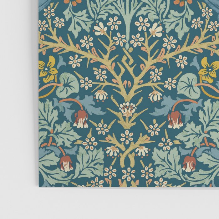 William Morris Vintage Blackthorn Bright Indigo Poster Gallery Image 3