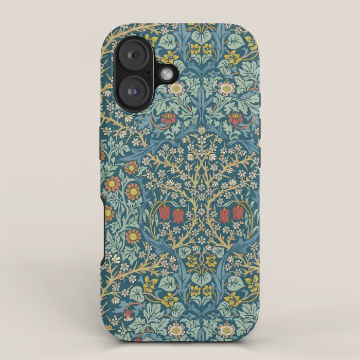 William Morris Vintage Blackthorn Bright Indigo iPhone Case Gallery Image 1