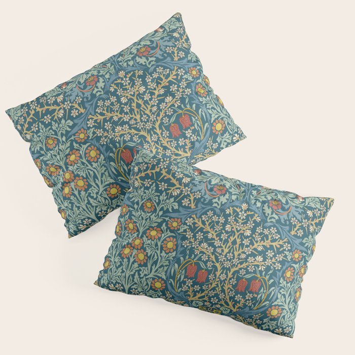 William Morris Vintage Blackthorn Bright Indigo Pillow Sham Gallery Image 3