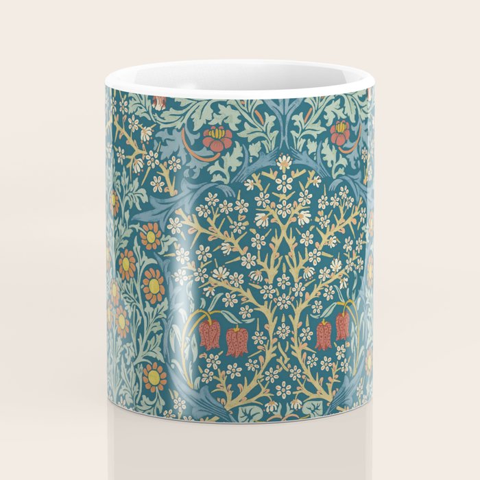 William Morris Vintage Blackthorn Bright Indigo Coffee Mug Gallery Image 4