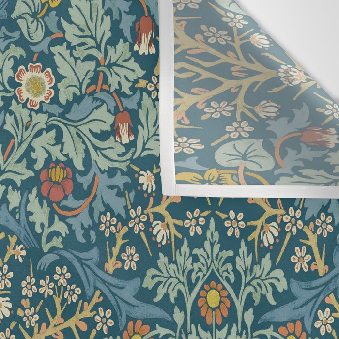 William Morris Vintage Blackthorn Bright Indigo Wall Tapestry Gallery Image 3