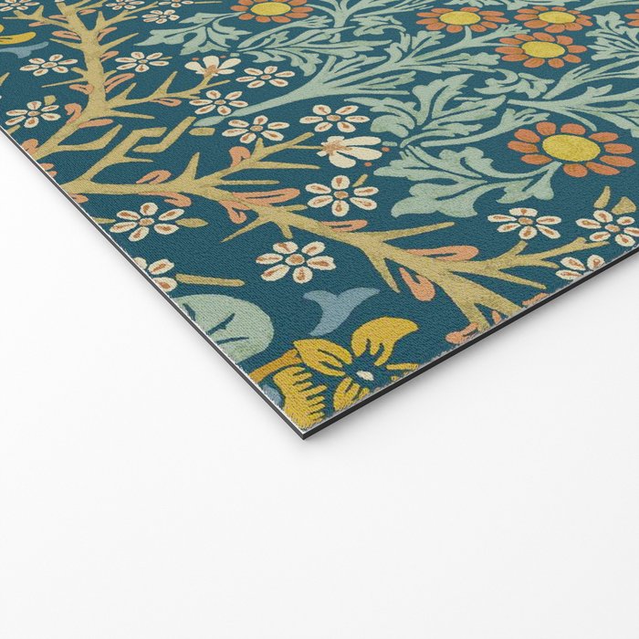 William Morris Vintage Blackthorn Bright Indigo Welcome Mat Gallery Image 2
