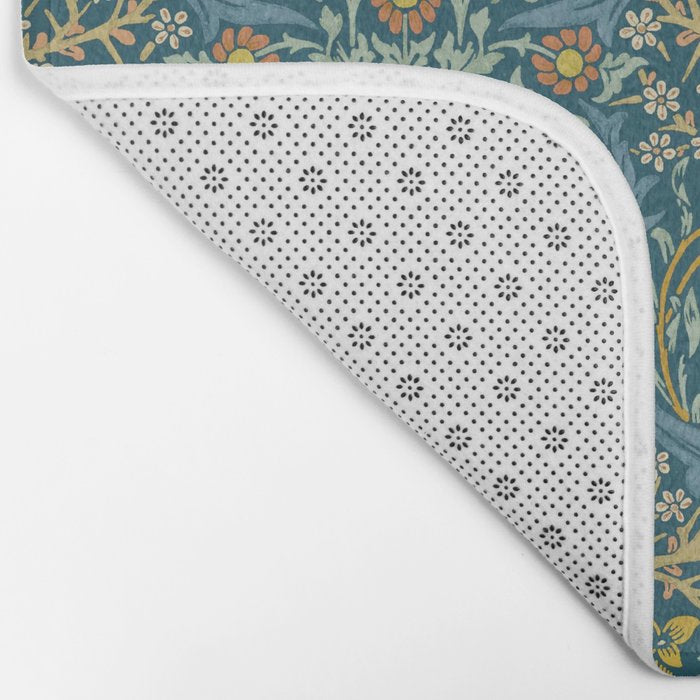 William Morris Vintage Blackthorn Bright Indigo Bath Mat Gallery Image 2