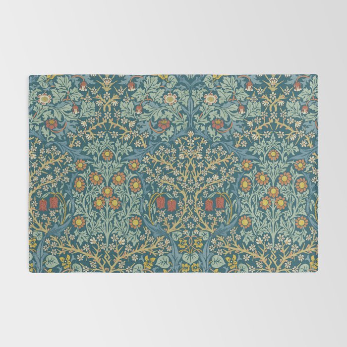 William Morris Vintage Blackthorn Bright Indigo Rug Gallery Image 2
