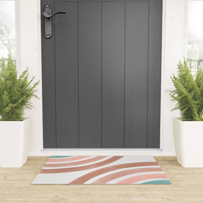 Double Retro Rainbows Welcome Mat Gallery Image 3
