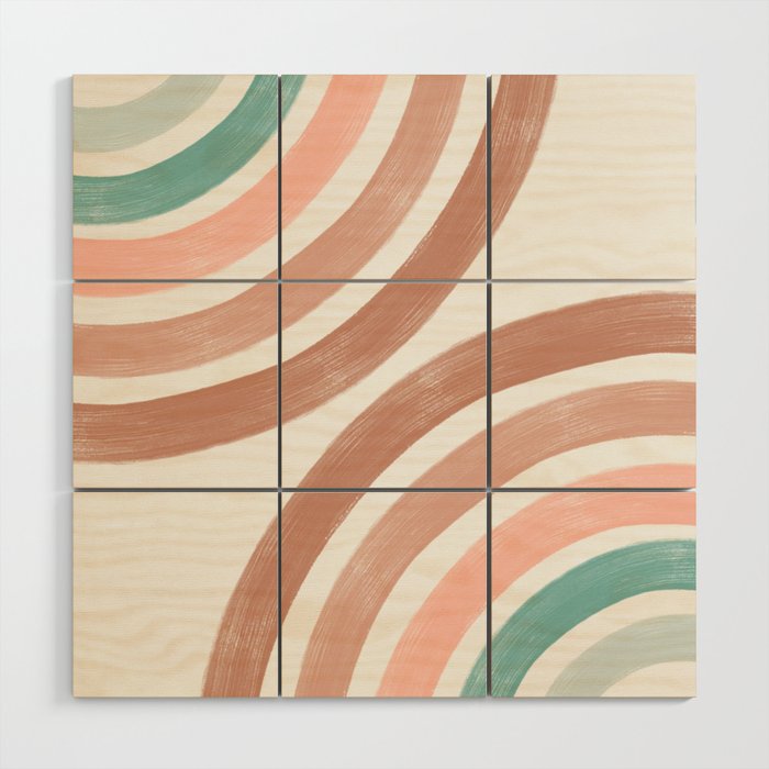Double Retro Rainbows Wood Wall Art Gallery Image 1