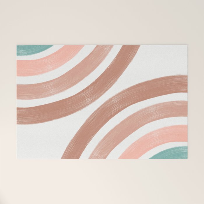 Double Retro Rainbows Welcome Mat Gallery Image 1