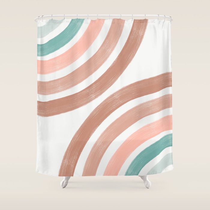 Double Retro Rainbows Shower Curtain Gallery Image 1