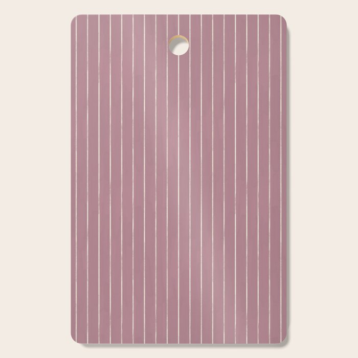 Romantic Botanica Coordinator - Thin Stripes in Rosewood Pink Cutting Board Gallery Image 1