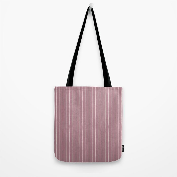 Romantic Botanica Coordinator - Thin Stripes in Rosewood Pink Tote Bag Gallery Image 2