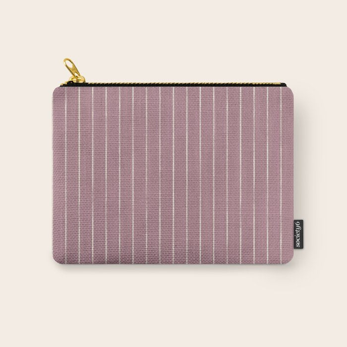 Romantic Botanica Coordinator - Thin Stripes in Rosewood Pink Carry All Pouch Gallery Image 1