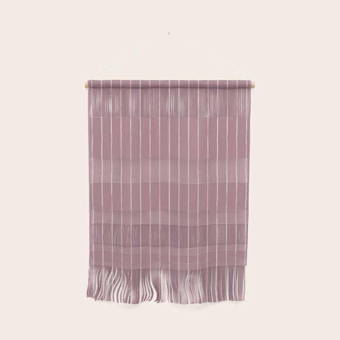 Romantic Botanica Coordinator - Thin Stripes in Rosewood Pink Wall Hanging Gallery Image 1