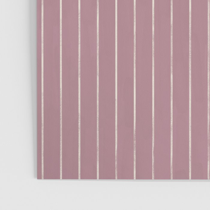 Romantic Botanica Coordinator - Thin Stripes in Rosewood Pink Poster Gallery Image 3