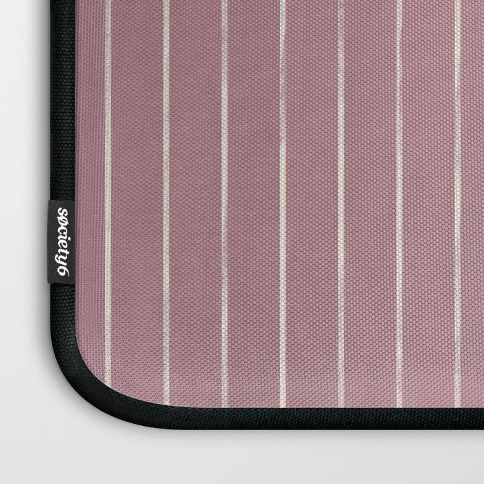 Romantic Botanica Coordinator - Thin Stripes in Rosewood Pink Laptop Sleeve Gallery Image 3
