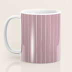 Romantic Botanica Coordinator - Thin Stripes in Rosewood Pink Coffee Mug Gallery Image 3