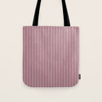 Romantic Botanica Coordinator - Thin Stripes in Rosewood Pink Tote Bag Gallery Image 1