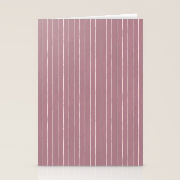 Romantic Botanica Coordinator - Thin Stripes in Rosewood Pink Stationery Card Gallery Image 2