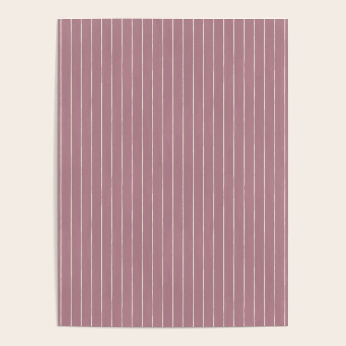 Romantic Botanica Coordinator - Thin Stripes in Rosewood Pink Poster Gallery Image 4