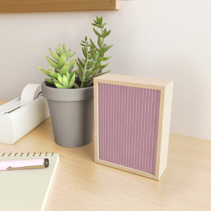 Romantic Botanica Coordinator - Thin Stripes in Rosewood Pink Mini Art Print Gallery Image 2